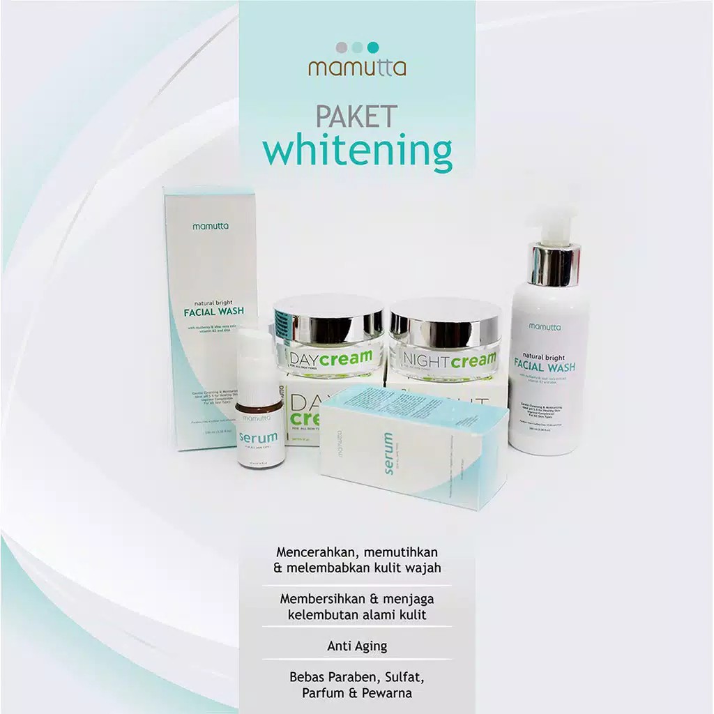 Paket Lengkap Cream pemutih Wajah Mamutta Skincare Krim Pemutih Pelembab Pencerah Wajah BPOM