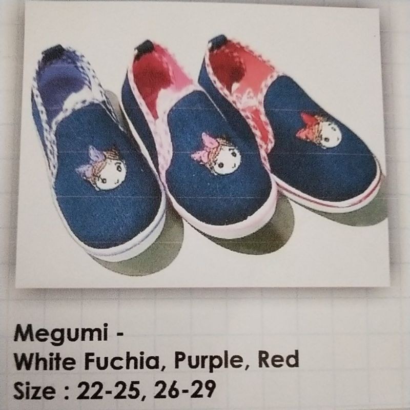 GALLETTI MEGUMI - 22-33 Sepatu Jeans anak Perempuan gambar gadis berpita - Galletti Megumi