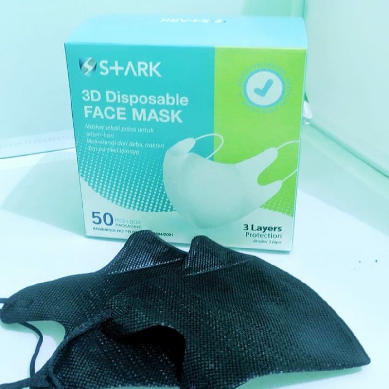 MASKER DUCKBILL GARIS (HITAM) ECER