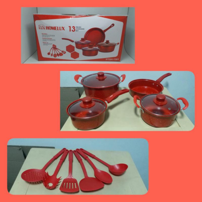 Panci Set Homelux 13 Pcs Cookware Set Marble