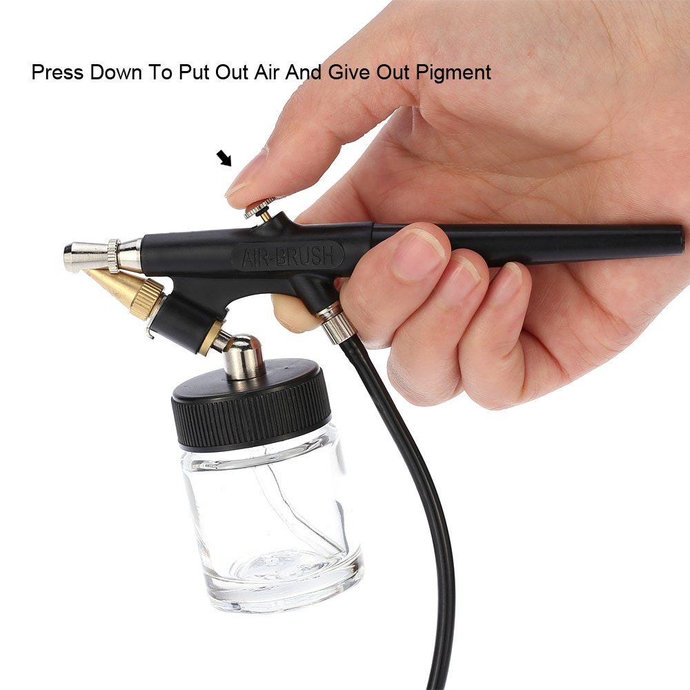 Mini Airbrush Paint Spray Gun Sandblaster Kit - Hitam