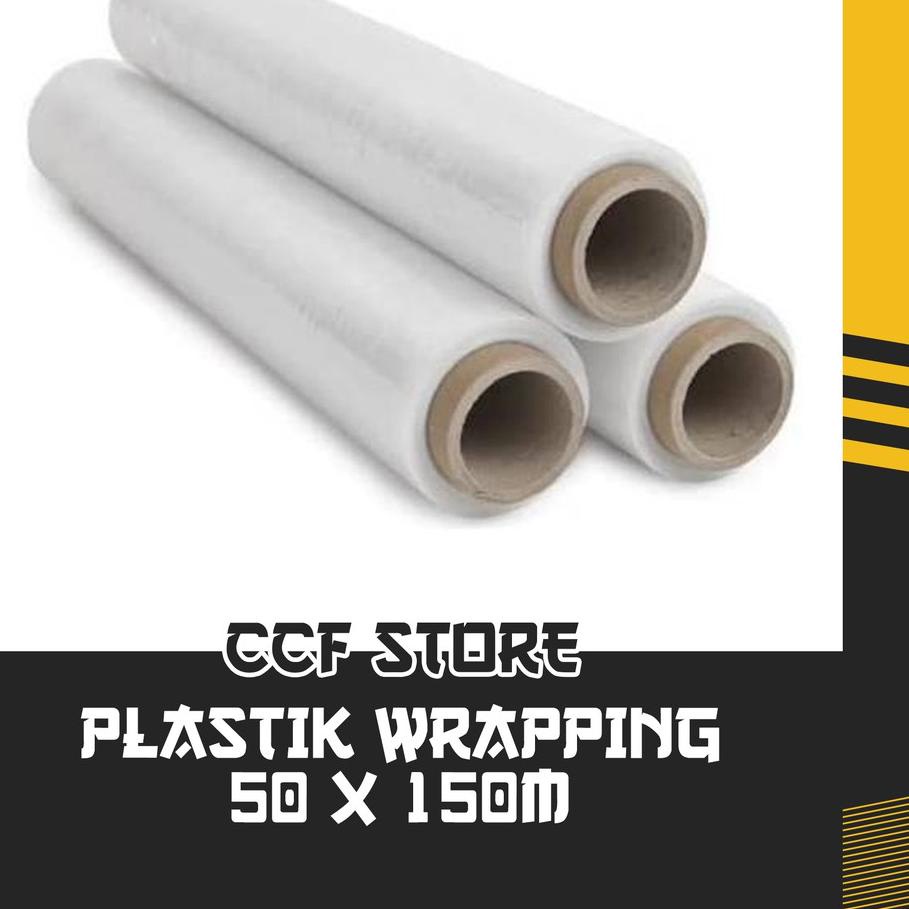 plastik wrap / plastik wrapping / plastik wraping / plastik warp  PLASTIK WRAPING 50CM X 150M STRETCH FILM PUTIH PLASTIC WRAP, Qlt...