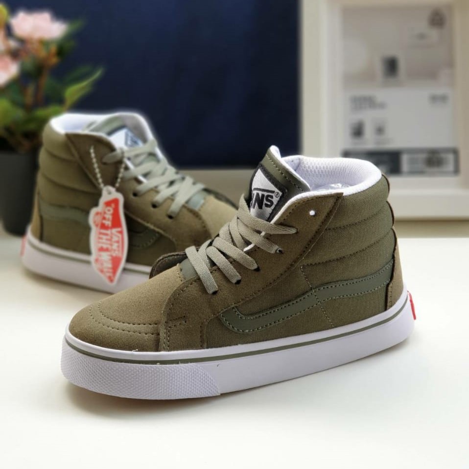  Sepatu  Vans  Anak SK8 Hijau Army  Import Sepatu  Vans  Anak 