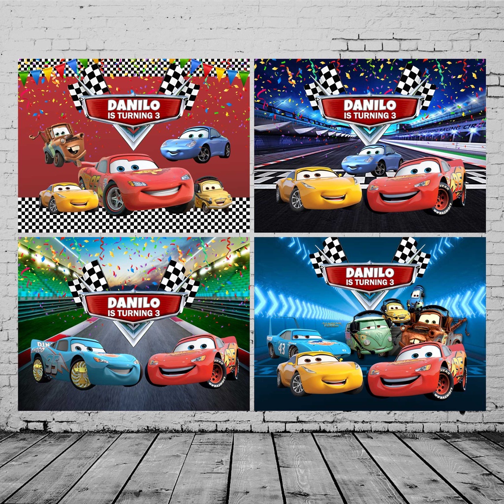 Backdrop & Banner 1,5 x 1 m | Backdrop Ulang Tahun | Banner Ultah Cars | McQueen