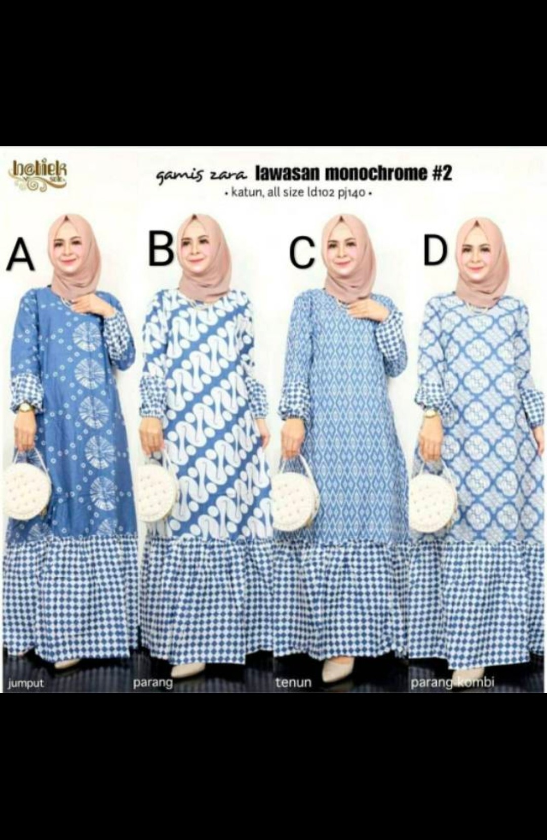 Gamis Batik Manggar, Padi,sekar,cantik,kubis,kipas,daun,kupu,nadine,gendis,kawung,