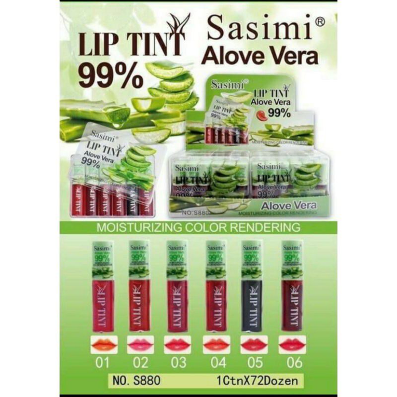 PROMO ECER LIP TINT SASIMI THAILAND VIT BIBIR 99% ALOE VERA NO.S880