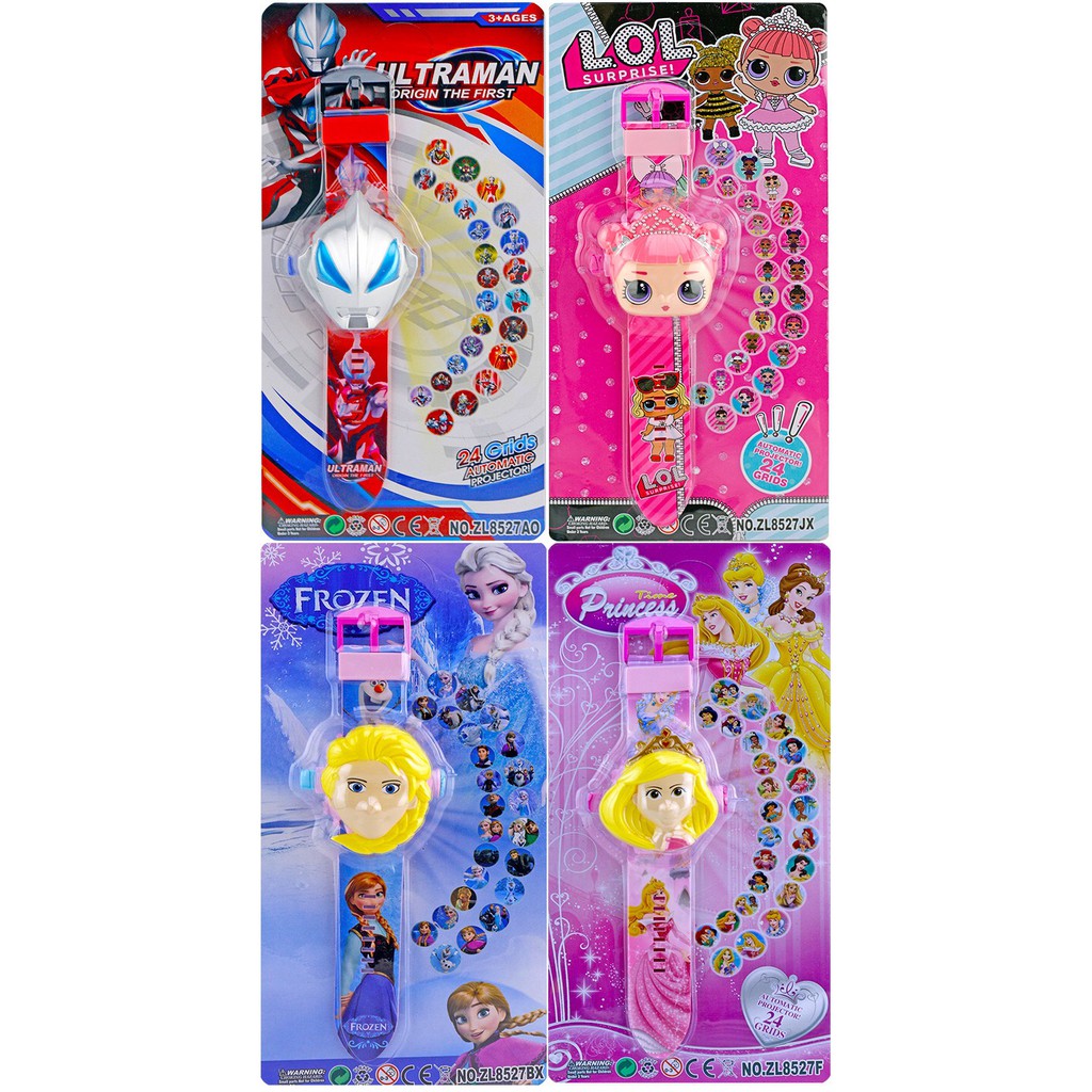 [ready stock]Jam tangan anak jam tangan laser proyektor boneka kepala jumbo karakter avengers 8527