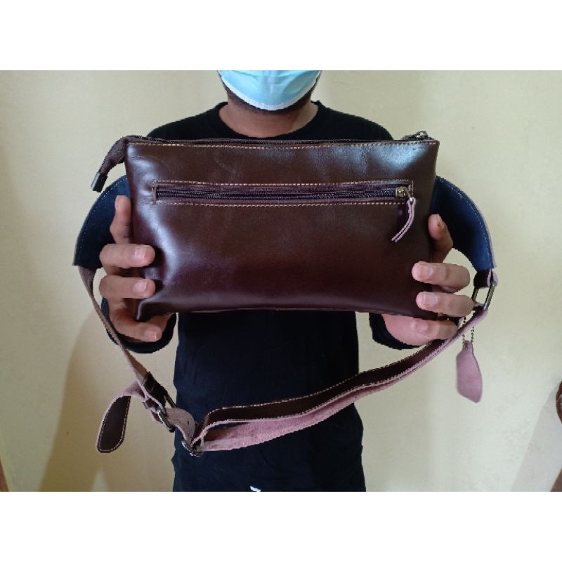 Waistbag Kulit Sapi Asli Suntacruzz