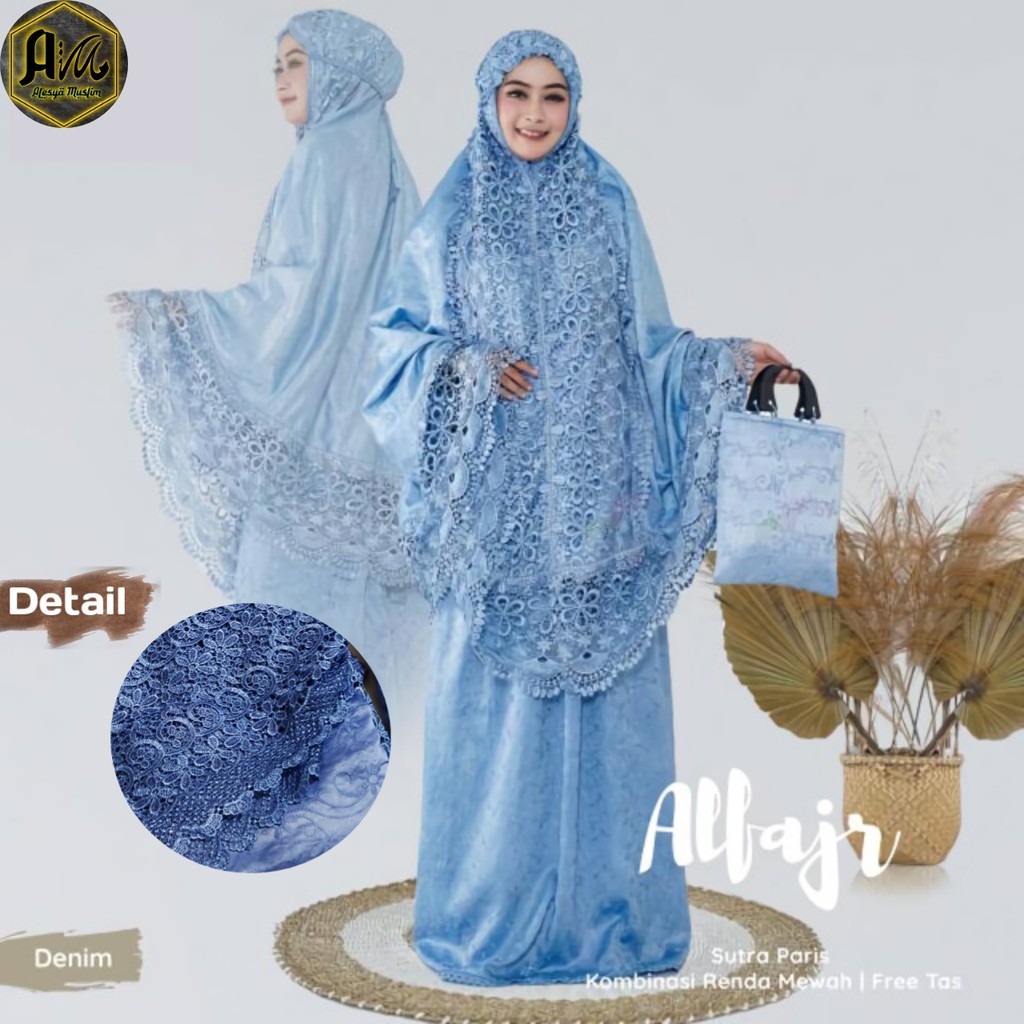 mukena orijianal sutra paris renda KD full harga grosir bayar di tempat