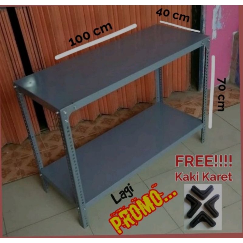 MEJA TV AQUARIUM RAK BESI 2 SUSUN