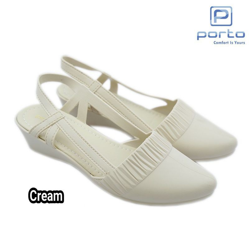 (COD) Sandal Selop Wanita Jelly Wedges Tali Belakang Porto BCH