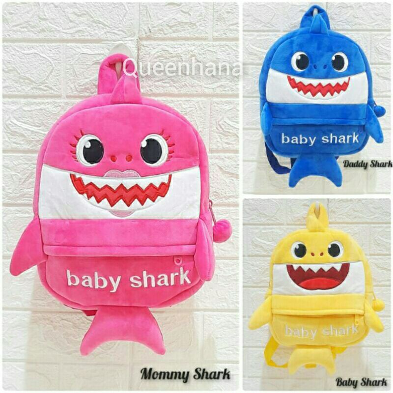 Bagpack Baby Shark Tas Ransel Anak Boneka Full Body Baby Shark