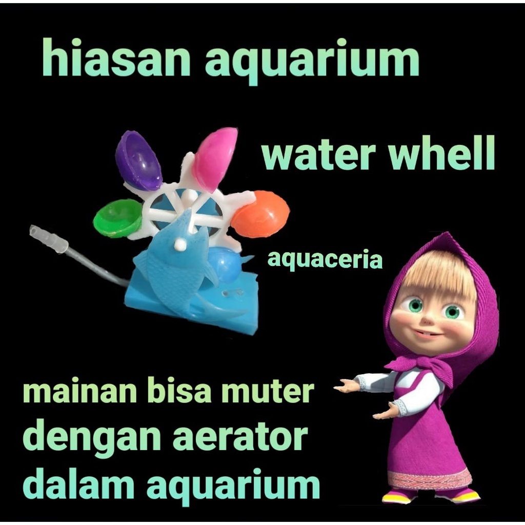 mainan dalam air hiasan aquarium bisa mutar dengan bantuan pompa udara