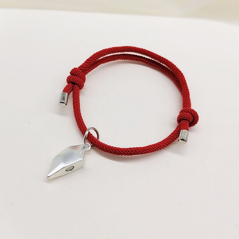 1Pair Wishing Stone Couple Bracelet Heart-shaped Stitching Lucky Stone Magnetic Bracelet lover Gifts