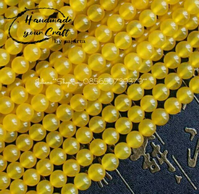 Natural Yellow Agate Stone Loose Beads 1pcs
