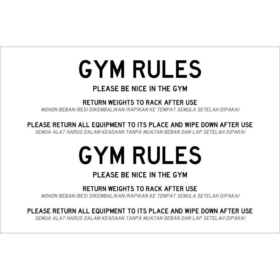 

STIKER VYNIL CUSTOM GYM A4