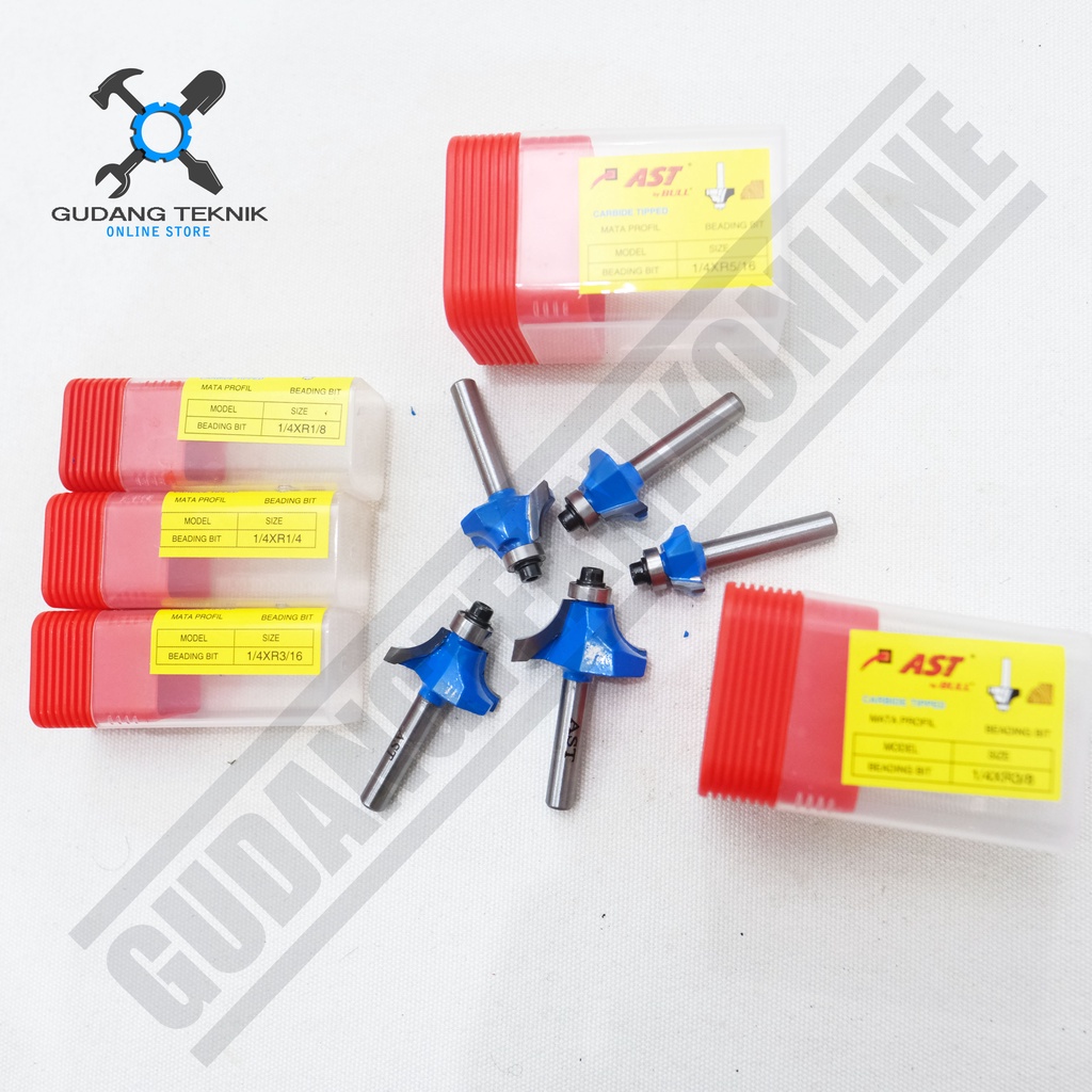 Mata Profil Kayu BEADING BIT 1/4&quot; x 1/8&quot; 3/16&quot; 1/4&quot; 5/16&quot; 3/8&quot; AST / Mata Trimmer Router 1/4 Inch x 1/8 3/16 1/4 5/16 3/8 AST BEADING BIT AST