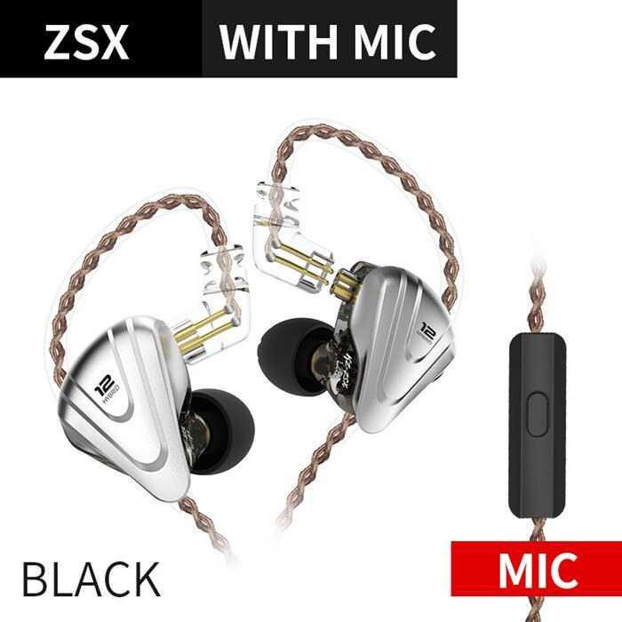 PROMO - KZ Terminator Earphone HiFi 1DD + 5BA Driver with Mic - KZ-ZSX