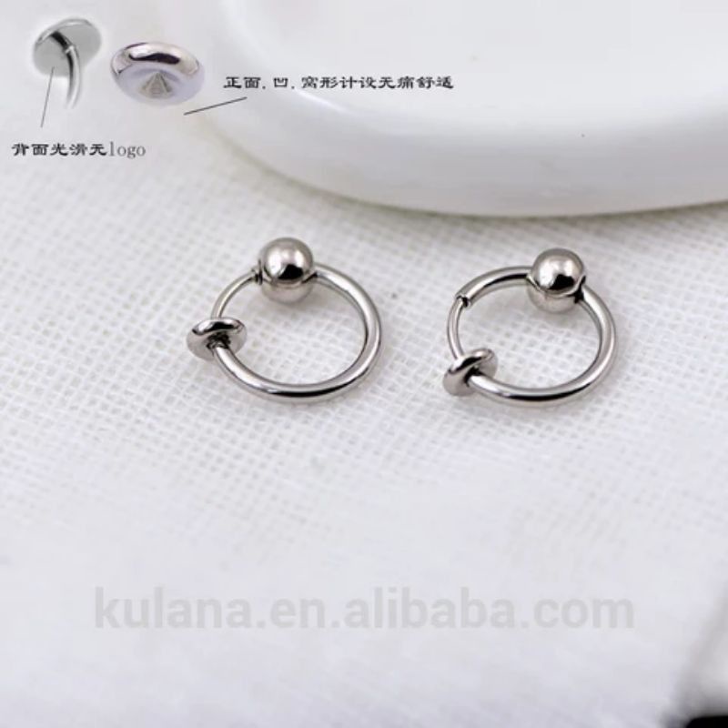 Anting Jepit HOOPS Tanpa lubang / Anting Tempel