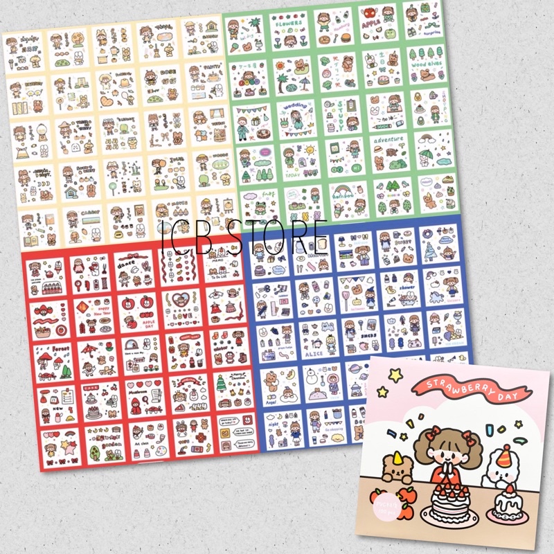1 Lembar Stiker Aesthetic Tumblr Hp / Stiker Lucu Telado-STROBERRYDAY PVC