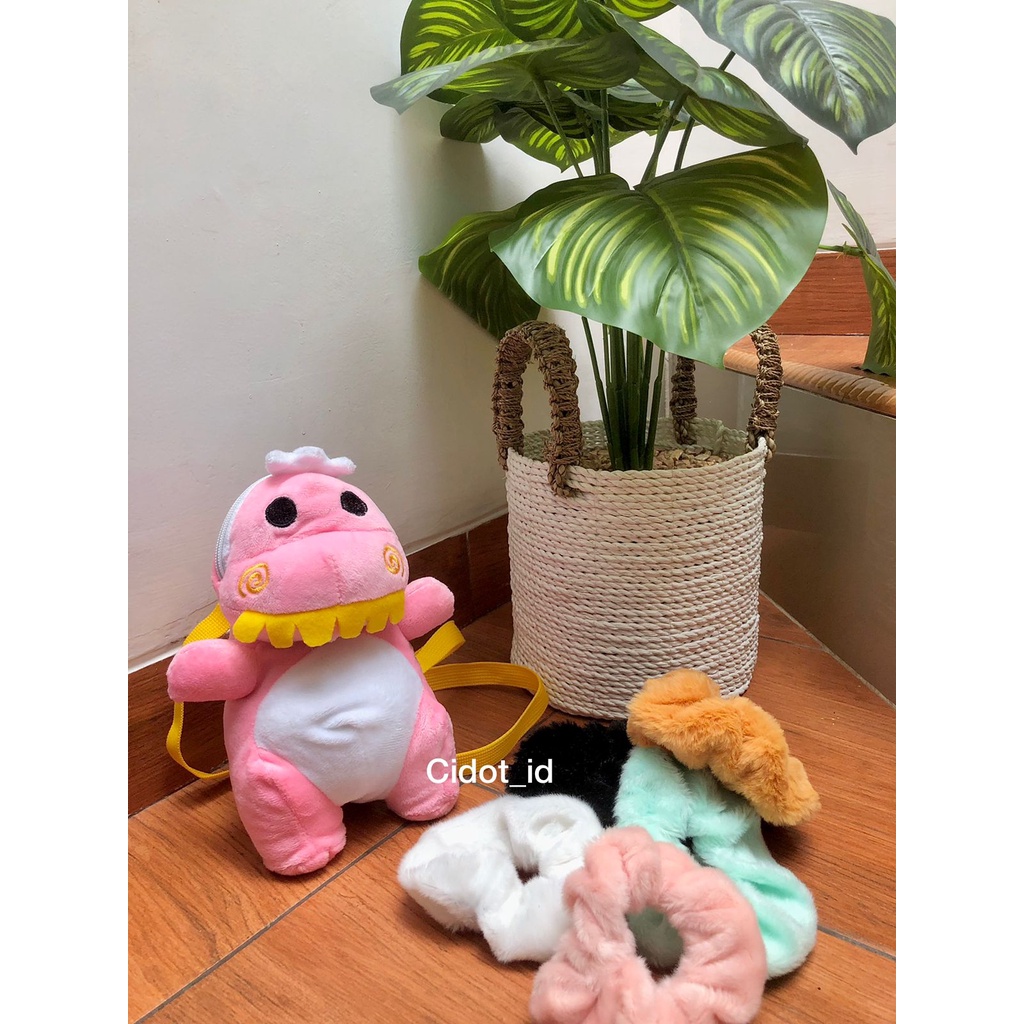 New Terlaris Tas Selempang Bulu Boneka Dinosaurs Tiny Dino