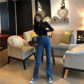  Celana  Panjang  Model  High Waist Lurus  Gaya Korea Bahan 