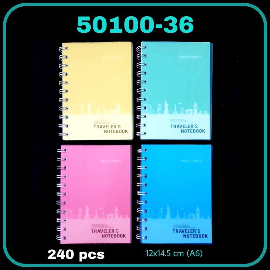 BUKU BINDER SPIRAL RING BOOK A6 POCKET KECIL LUCU NOTEBOOK MEMO SAKU NOTEPAD GARIS BUKU CATATAN-2