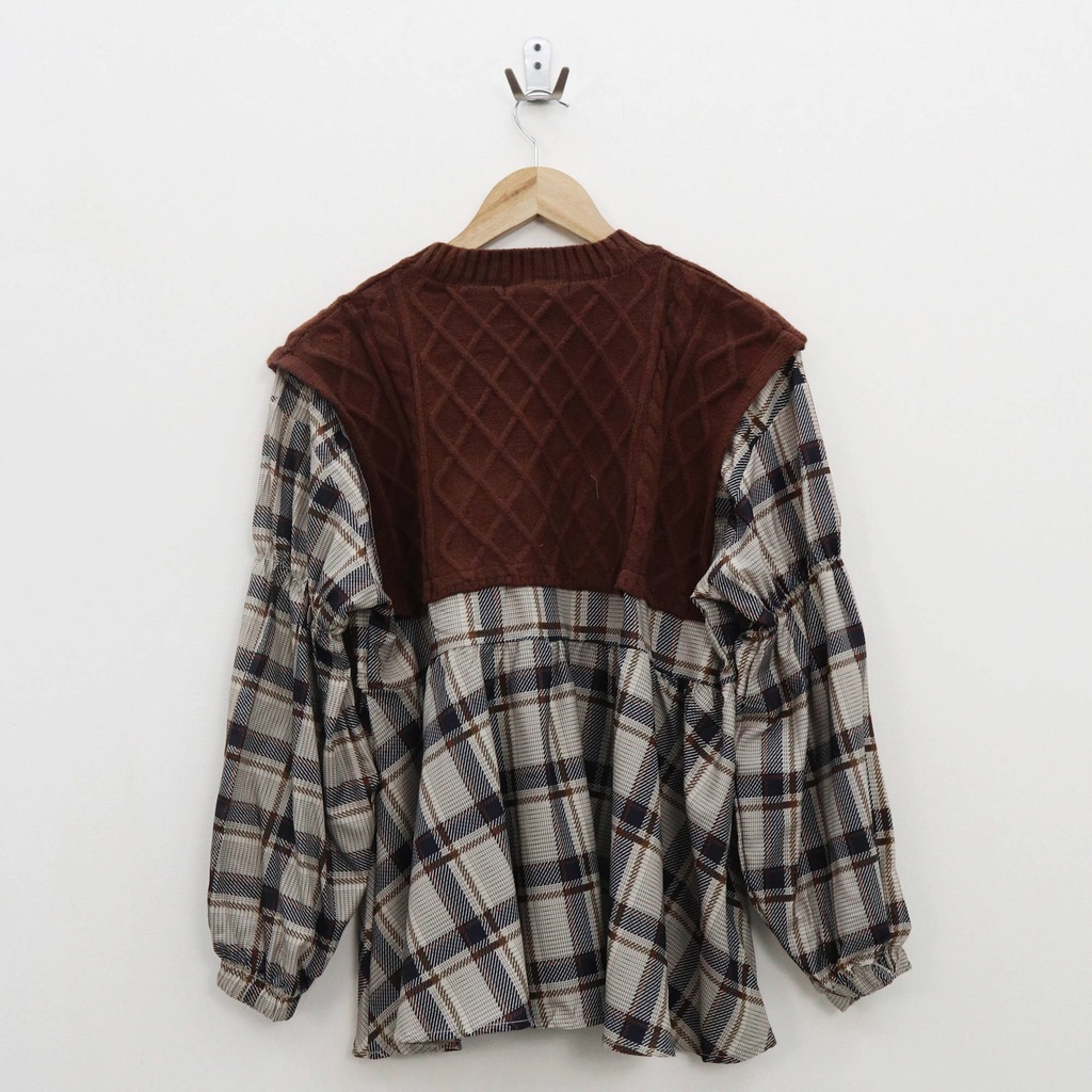 Occa plaid top blouse - Thejanclothes