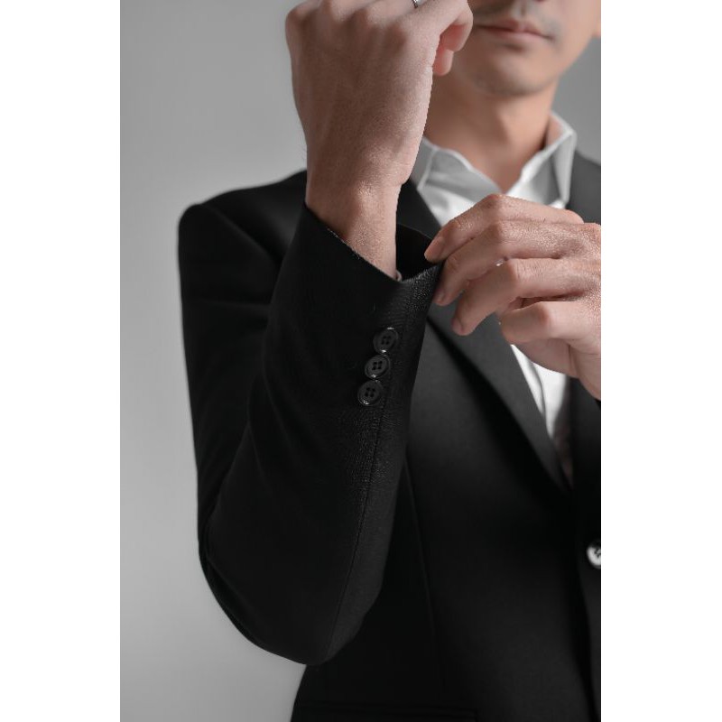 Mubeng - Elegant Jas Slimfit Hitam (Free Cover Jas)
