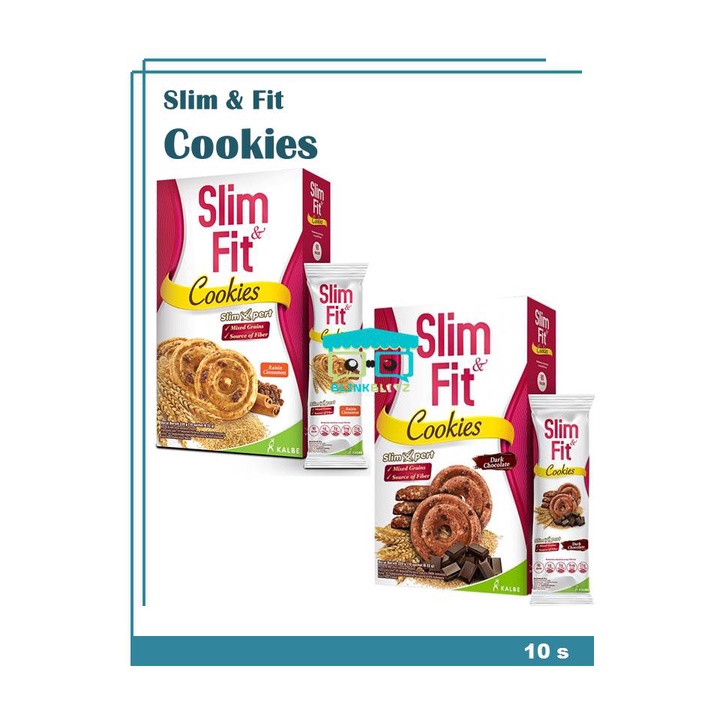 BOX Slimfit Cookies Dark Chocolate Raisin Cinnamon Biskuit Garlic Cheese Diet Biscuit Slim Fit