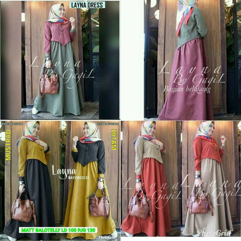 Layna dress fashion muslim remaja wanita