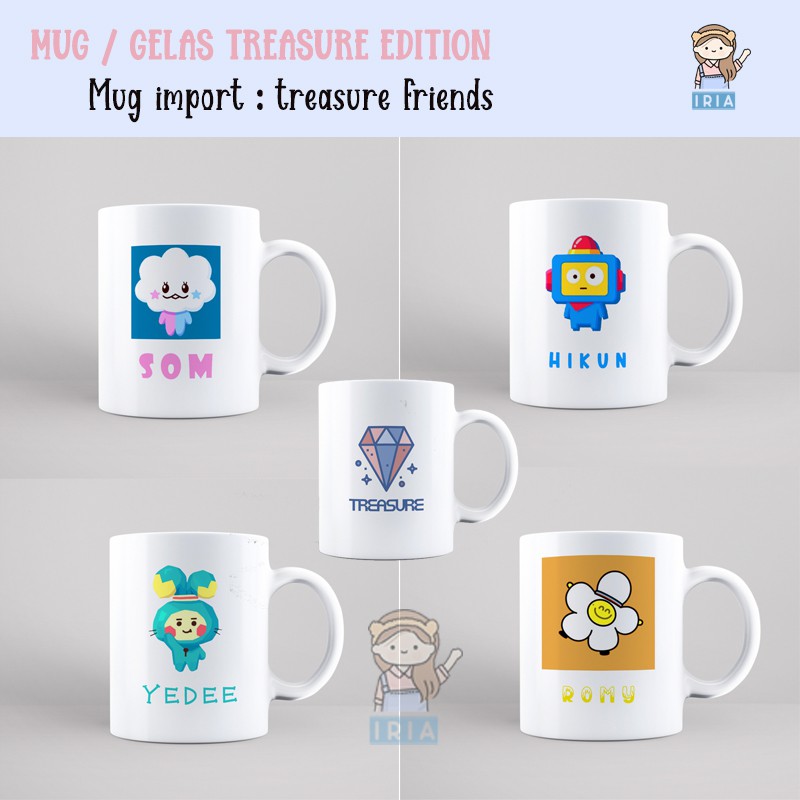 Mug / Gelas Souvenir Treasure Friends Truz - Yedee Som Romy Hikun