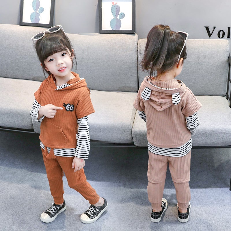 Promo !! Setelan anak import / setelan 3in1 look eye flash ukuran 1-2tahun / Setelan baju anak perempuan / Oneset baju anak termurah