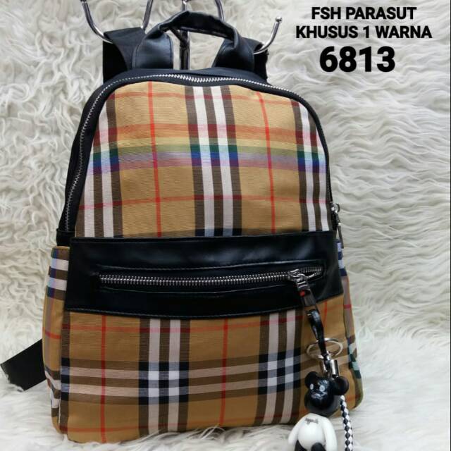Ransel fashion parasut burbbery set boneka murah
