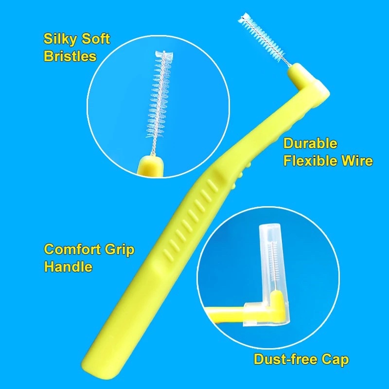 10 Pcs Sikat Gigi Ortho Kawat Behel Gigi Interdental Brush Tusuk Dental Floss Model L Kuning Y Shaped Bentuk