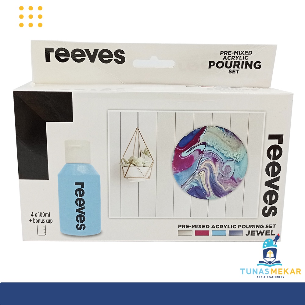 

Reeves Pre Mixed Acrylic Pouring Paint Jewel Color Set