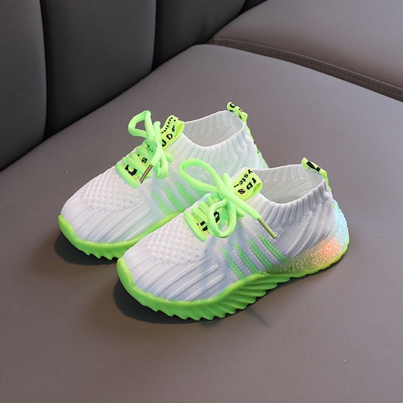 BJS018 - BLACK/GREEN/ORANGE/PINK - Sepatu Sneakers Anak Imut SEPATU ANAK SEKOLAH SNEAKERS ADA LAMPU LED TALI FLAT LUCU BAGUS FASHION IMPORT TERMURAH TERLARIS TERBARU BAGSTORE JAKARTA JSK018