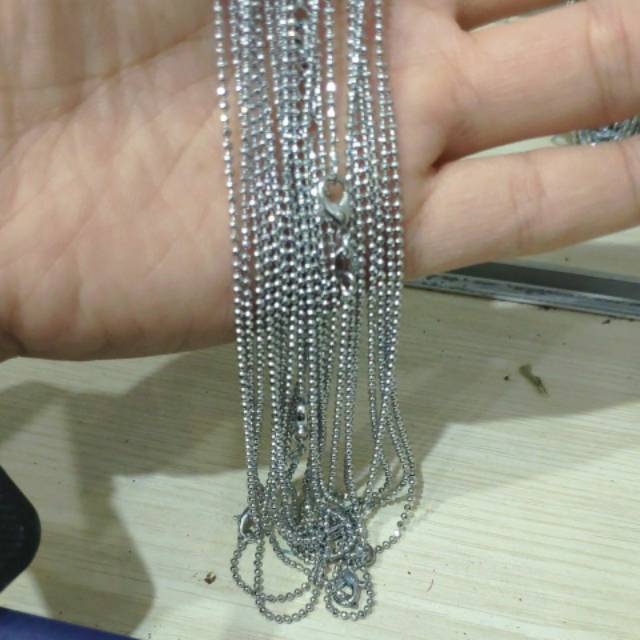 Kalung rodium isi 10pcs model merica panjang 40cm