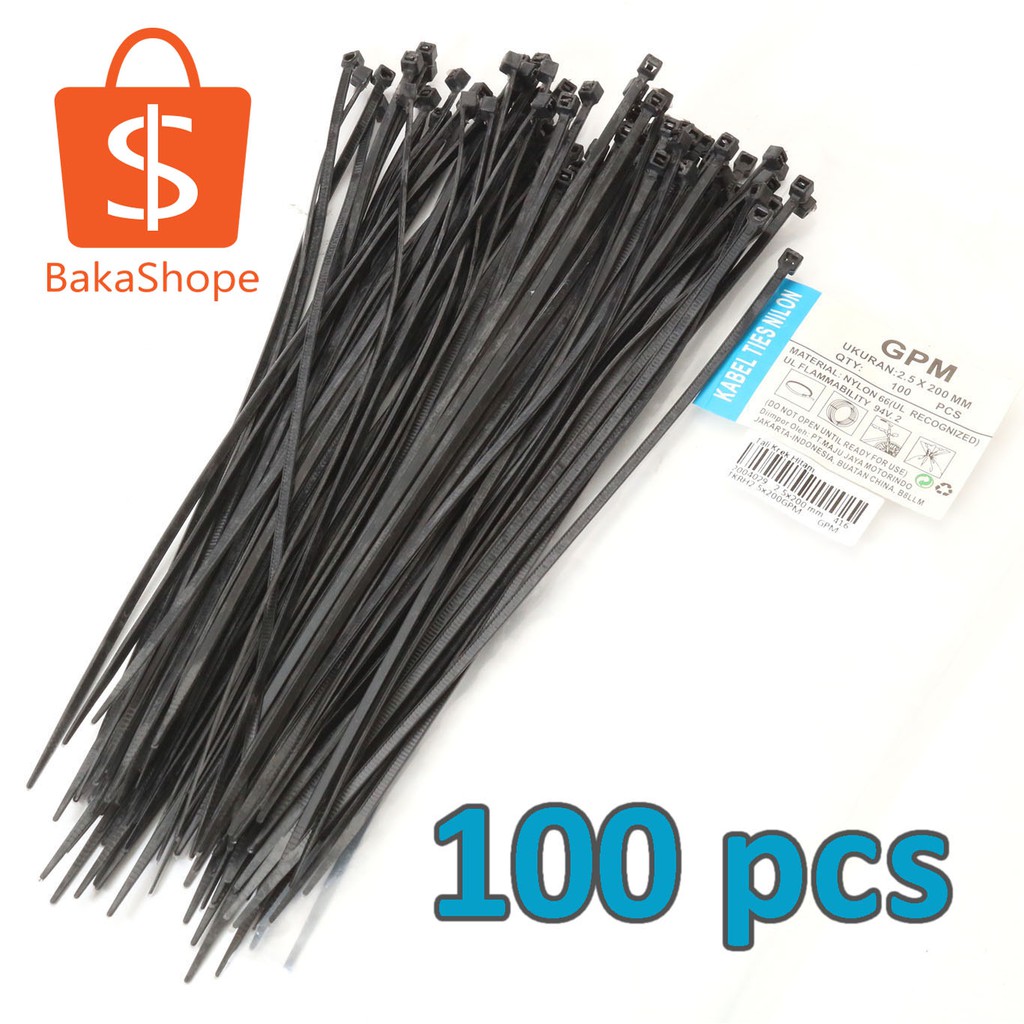 

kabel Ties Krek Hitam 2.5X200 mm