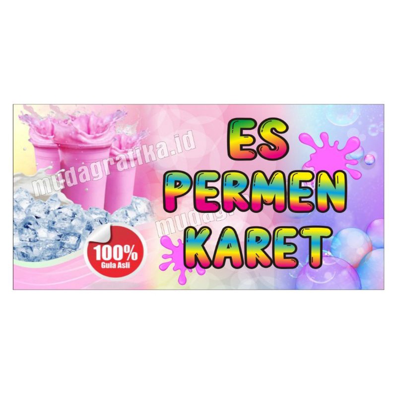 Spanduk Es Permen karet/spanduk viral 130x50