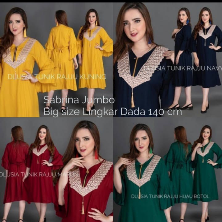DASTER ARAB JUMBO LD 140 CM Yumna BIG SIZE Renda Polos Daster arabian murah