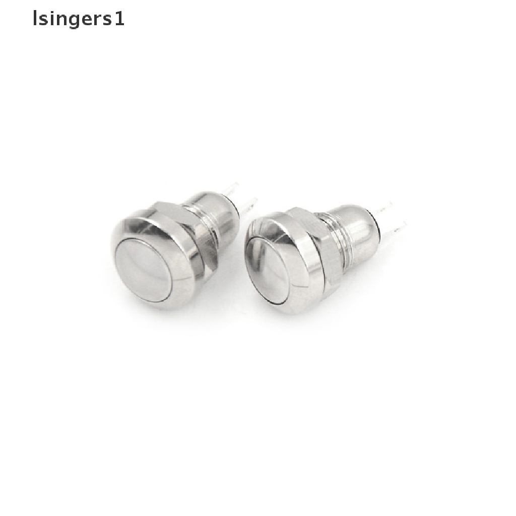 (lsingers1) 2pcs Saklar Tombol Tekan Momentary Mini Micro 2-pin 8mm Bahan Metal Anti Air