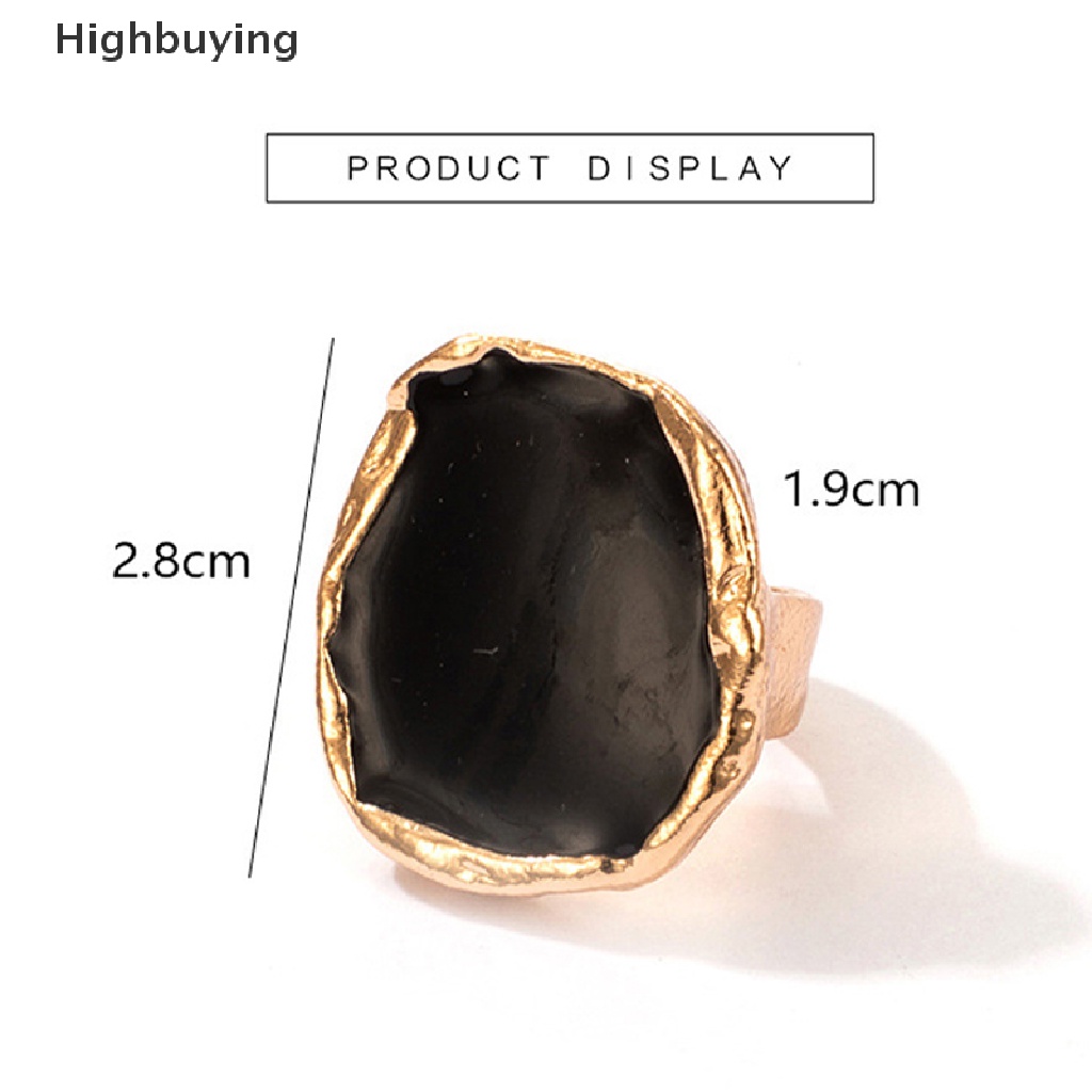 Hbid Cincin Batu Hitam Gaya Gothic Bohemian Untuk Pria / Wanita Charms