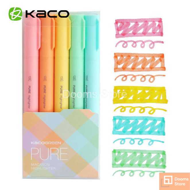 

KACO PURE H Plastic Highlighter I Stabilo 5 PCS - K1045 (Colorful Ink)