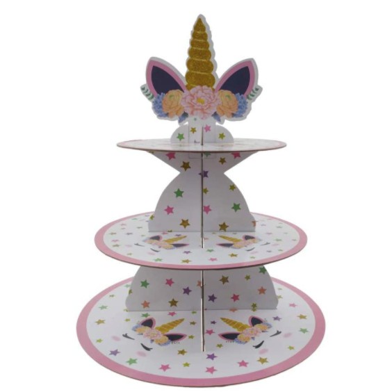 Standing cupcake unicorn cake tier unicorn perlengkapan dekorasi pesta ulang tahun unicorn perlengkapan pesta ultah anak tema unicorn