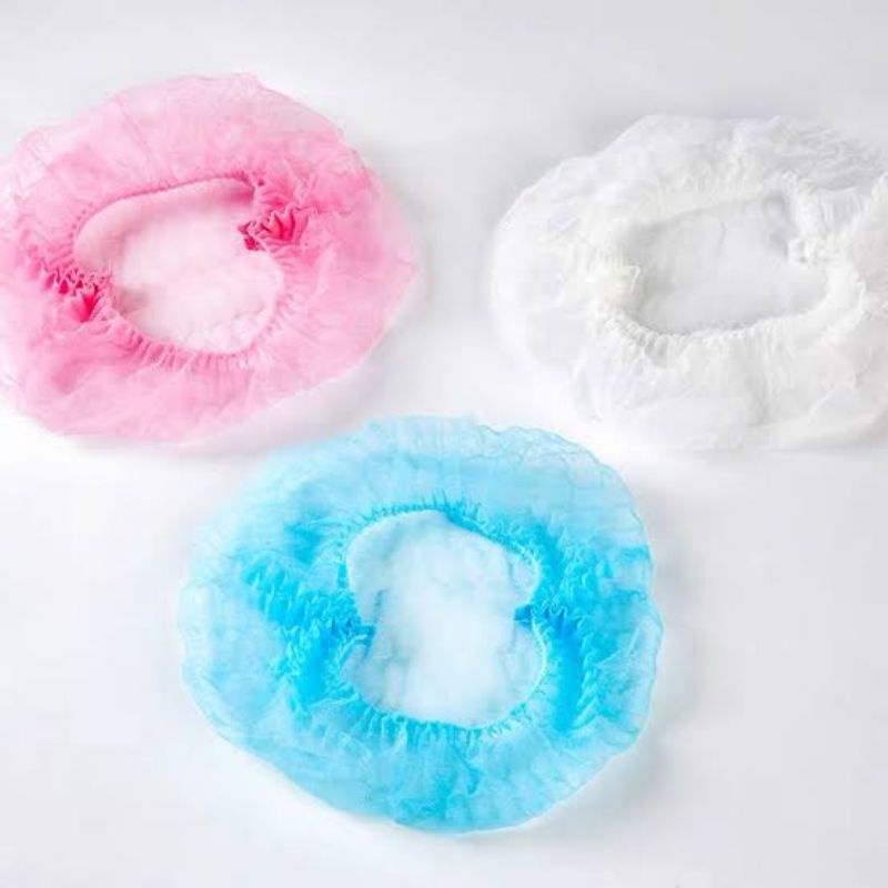 SHOWER CAP SEKALI PAKAI WARNA WARNI ISI 10BJ / DISPOSABLE SHOWER CAP ISI 10BJ