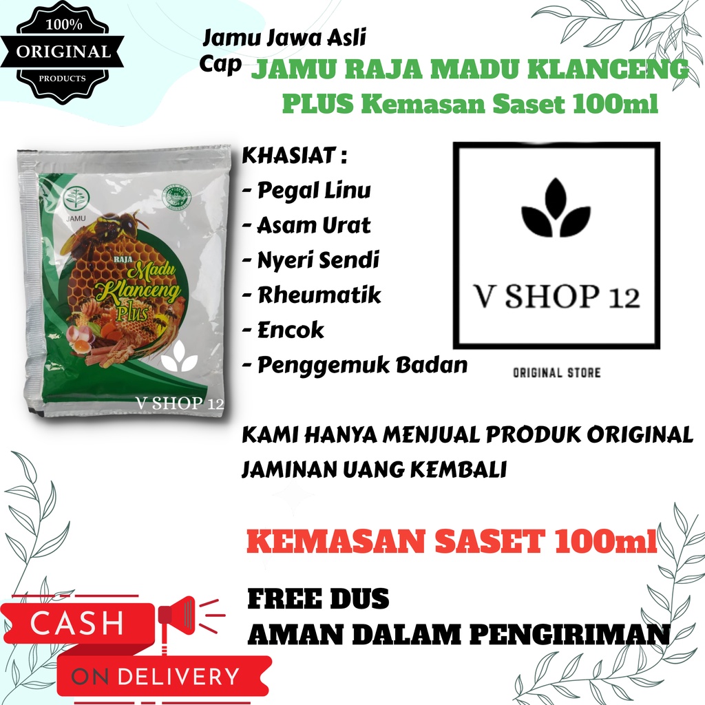

JAMU RAJA MADU KLANCENG PLUS SASET SACHET PEGAL LINU ASAM URAT NYERI SENDI