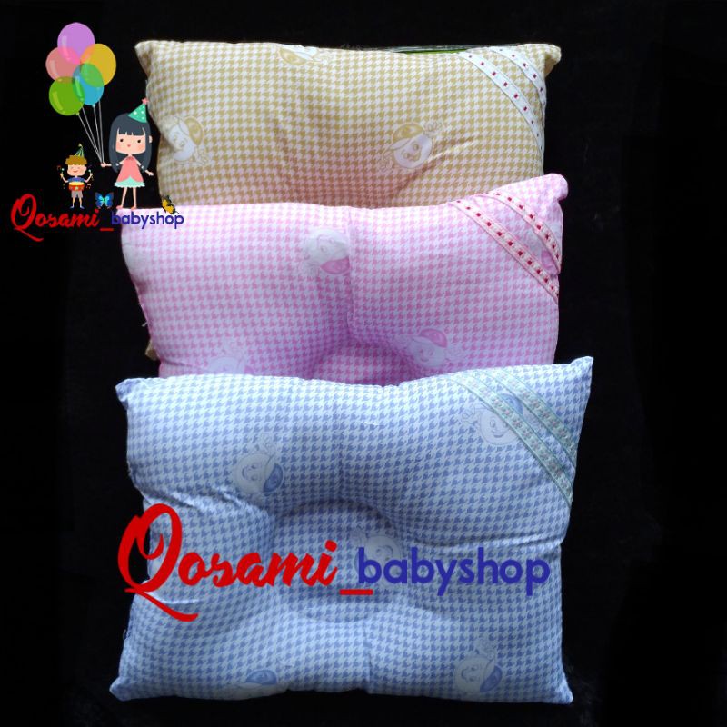 OKIYO Bantal Peyang Bayi Motif Kotak SNI