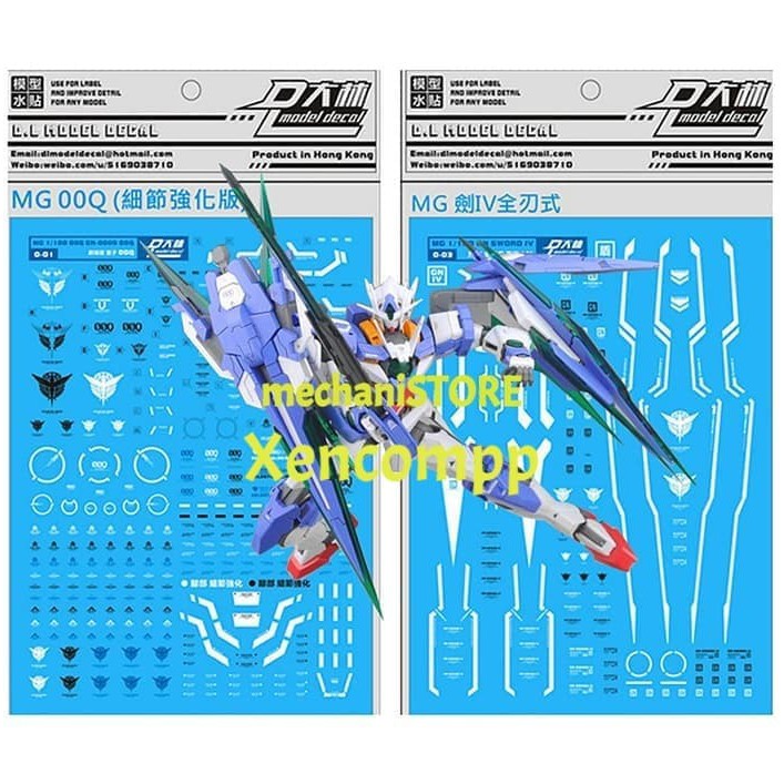 Water Decal MG OO Qant & GN Sword by DL MODEL