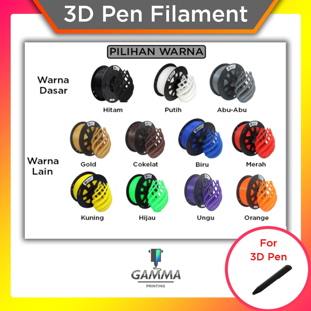 3D Pen Refill Filament PLA + 1,75mm - Isi Ulang Tinta Print 3D